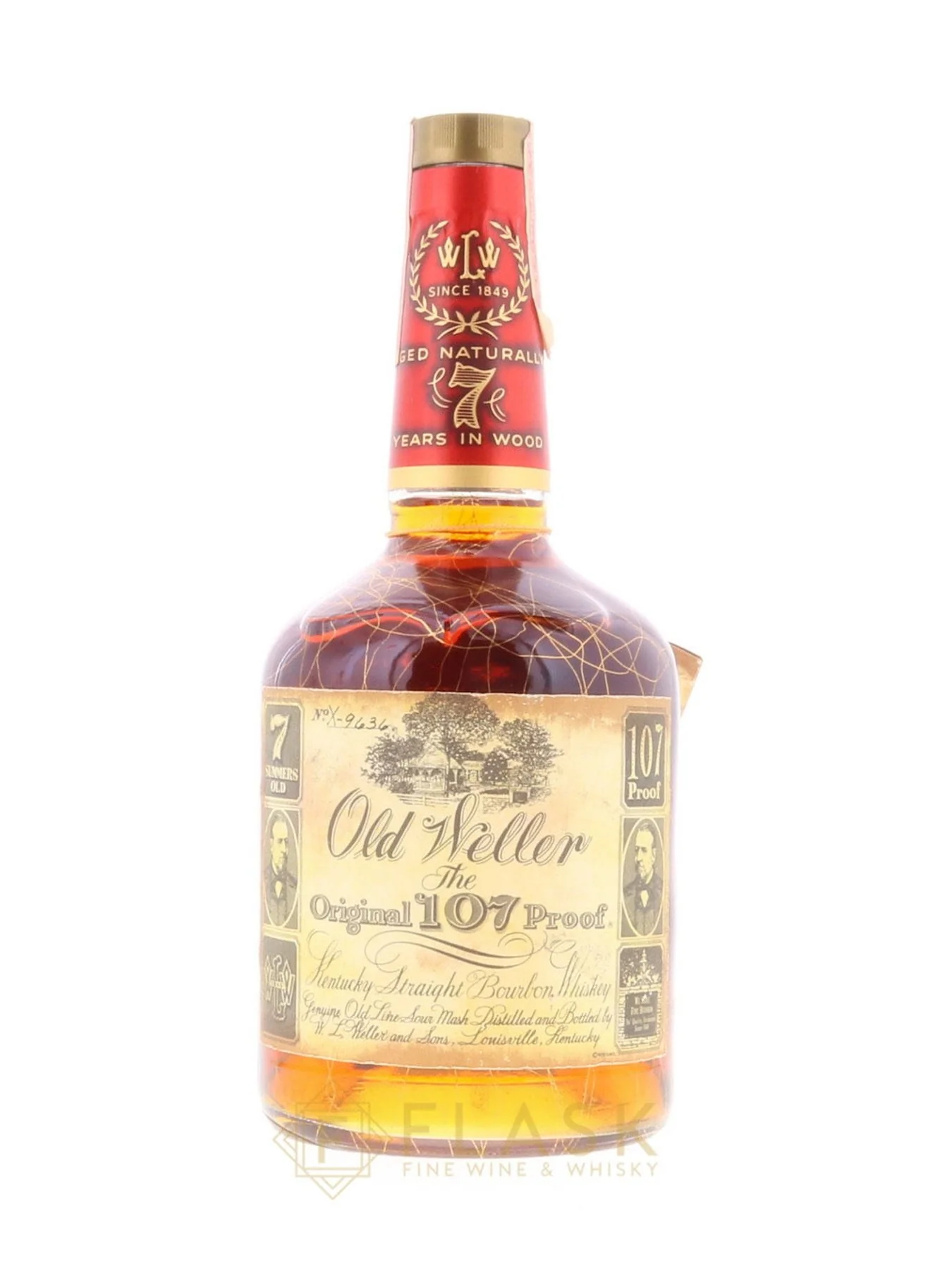 Old Weller Original Bourbon 107 Proof 7 Year Old 1981 Gold Vein / Stitzel Weller