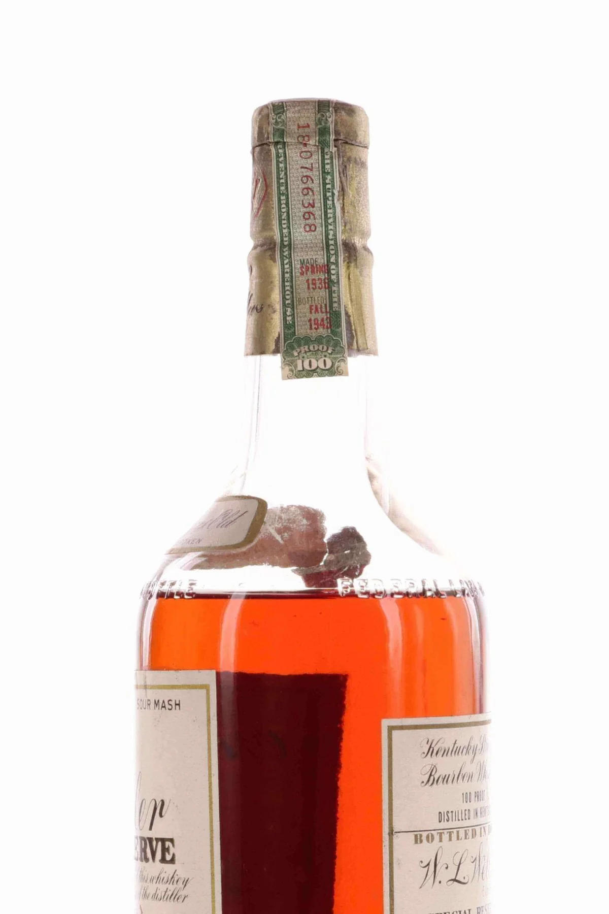 Old WL Weller Special Reserve 7 Year Old Bottled in Bond Bourbon Stitzel Weller Distilled 1936 - Image 5