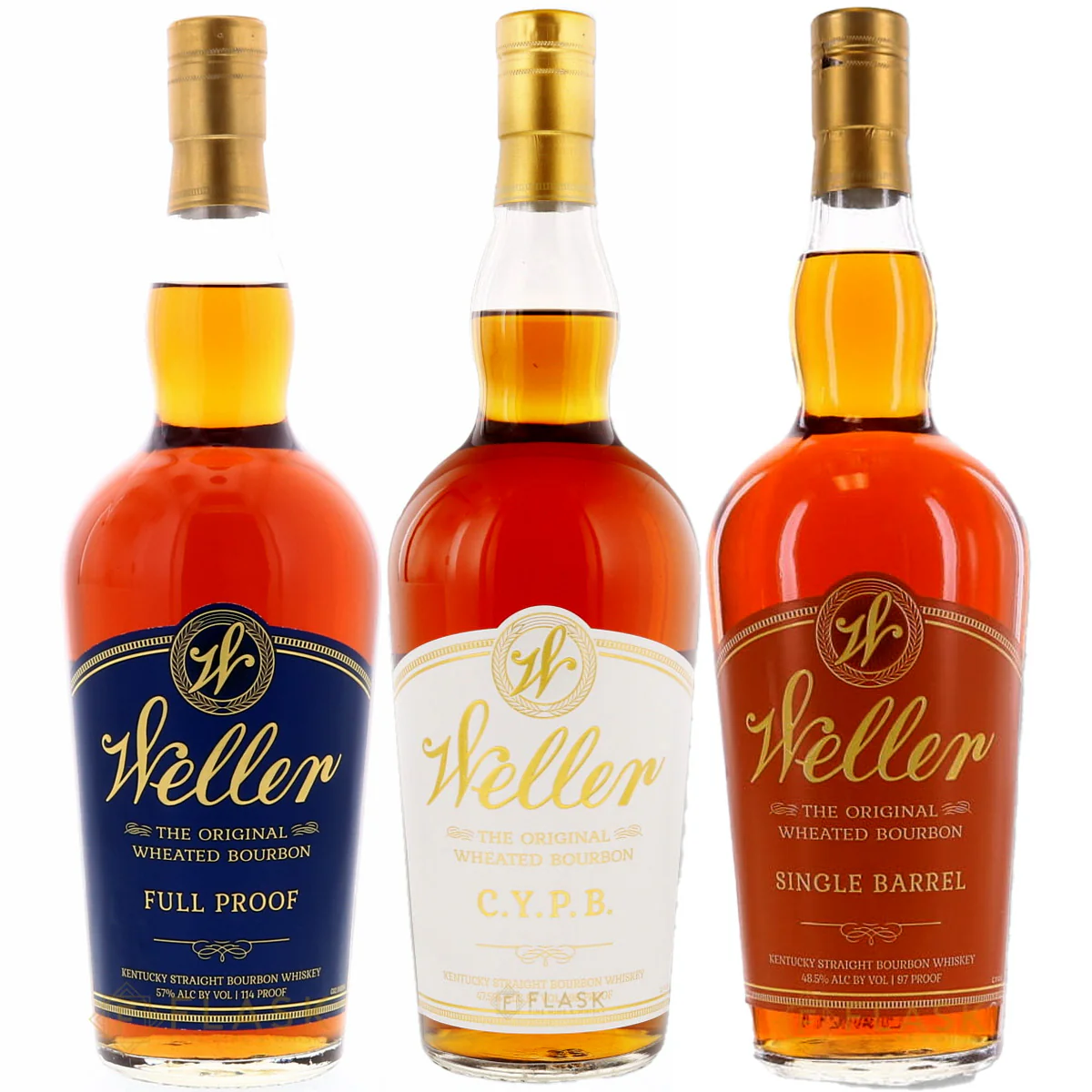 The Best of Weller- Full Proof, CYPB, & Single Barrel Bourbon Bundle (3 Bottles)