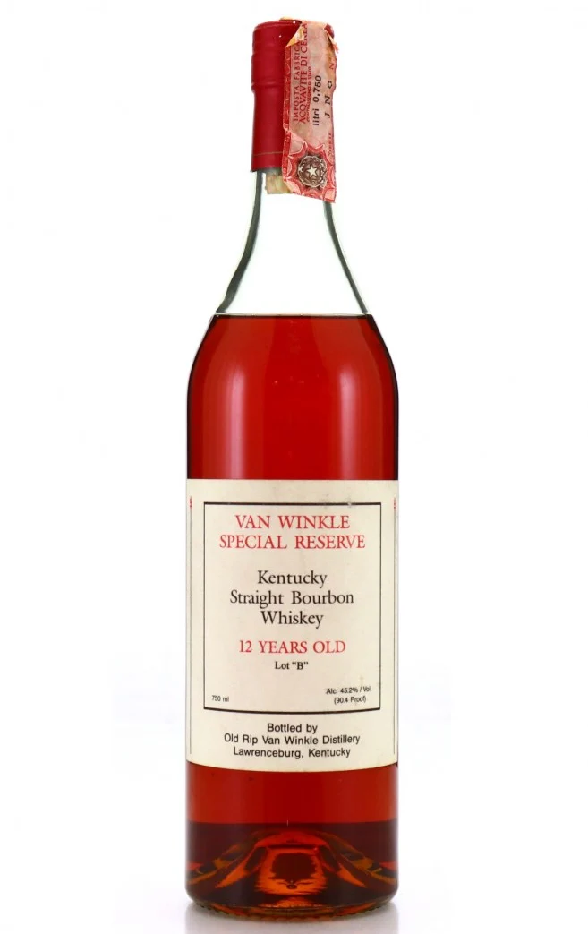 Van Winkle Special Reserve First Release Lot B 12 Year Old Bourbon / Lawrenceburg Green Glass 1990s