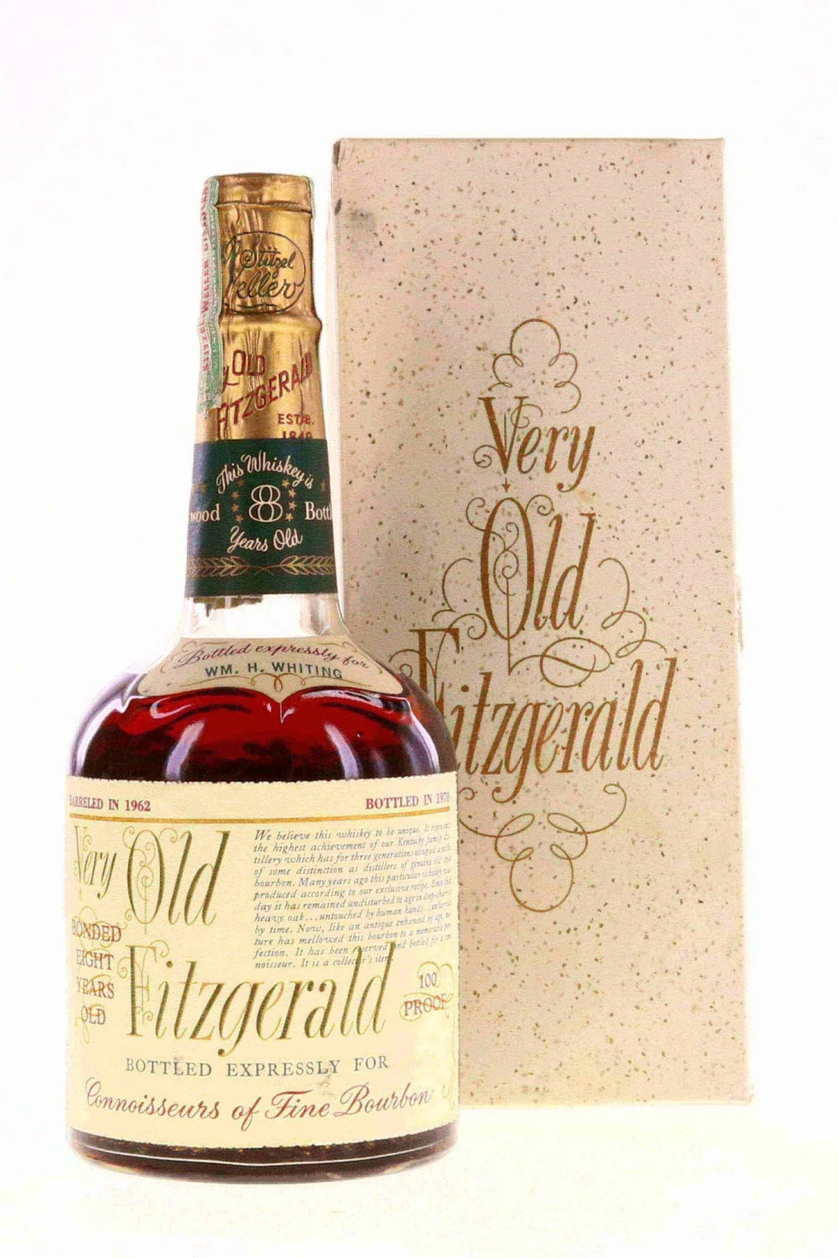 Very Old Fitzgerald 1962 Bottled in Bond 8 Year Old Bourbon 100 Proof / Stitzel-Weller