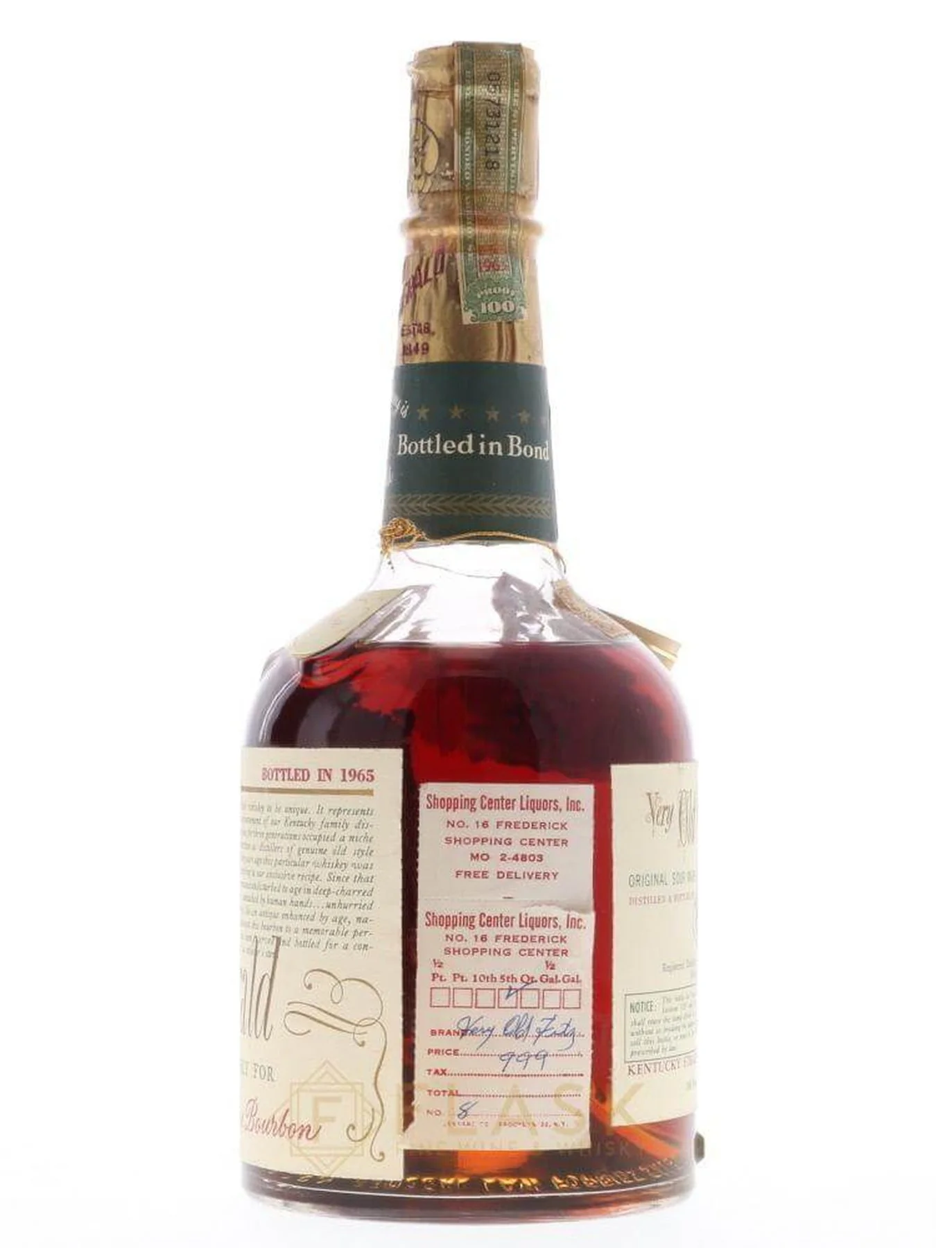 Very Old Fitzgerald 1957 8 Year Old Bourbon Stitzel Weller 4/5 Quart Private Label - Image 6