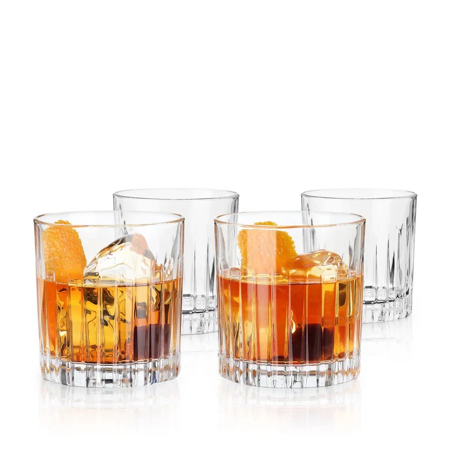 Viski Reserve Milo Crystal Rocks Glasses, Set of 4