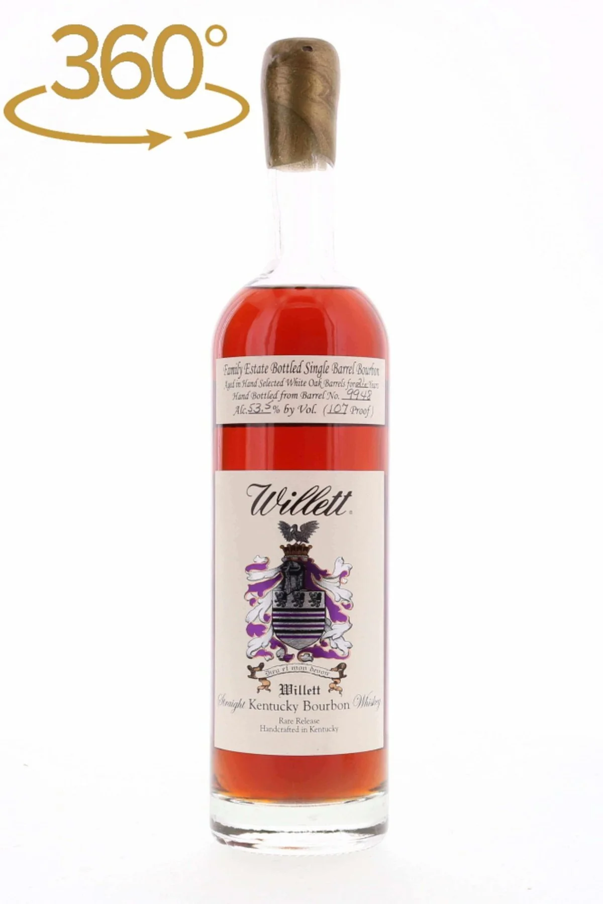 Willett Family Estate 21 Year Single Barrel Bourbon, #9948 / Gold Wax Stitzel Weller