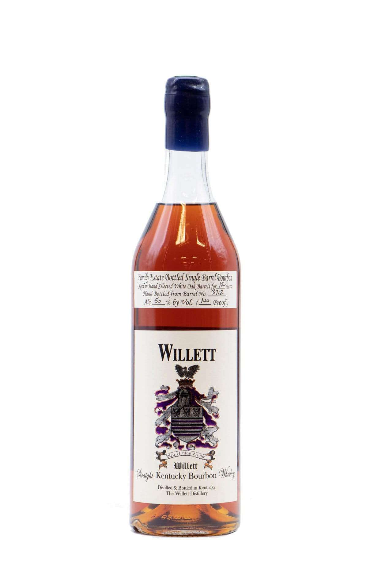 Willett Family Estate 12 Year Single Barrel Bourbon #3712 Bonili Japan / Cognac Bottle Blue Wax