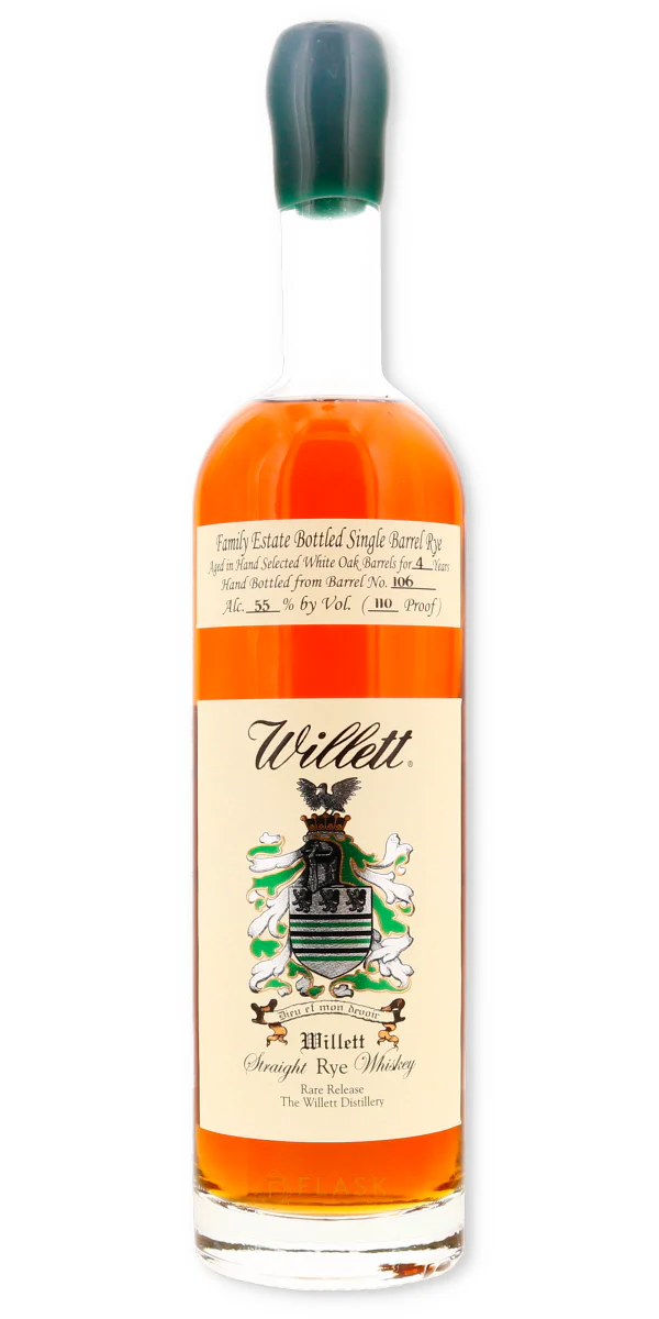 Willett Family Estate 4 Year Old Single Barrel Rye Whiskey #106 / Green Wax