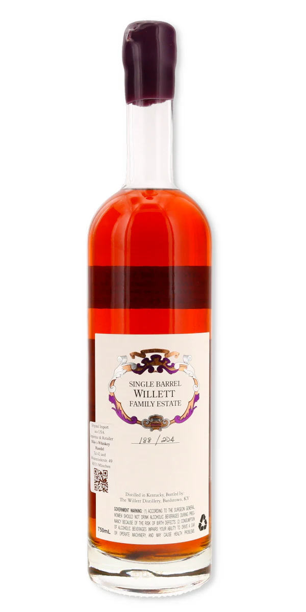 Willett Family Estate 6 Year Old Single Barrel Bourbon #110 / Mikes Whiskeyhandel 121.2 Proof Maroon Wax - Image 2