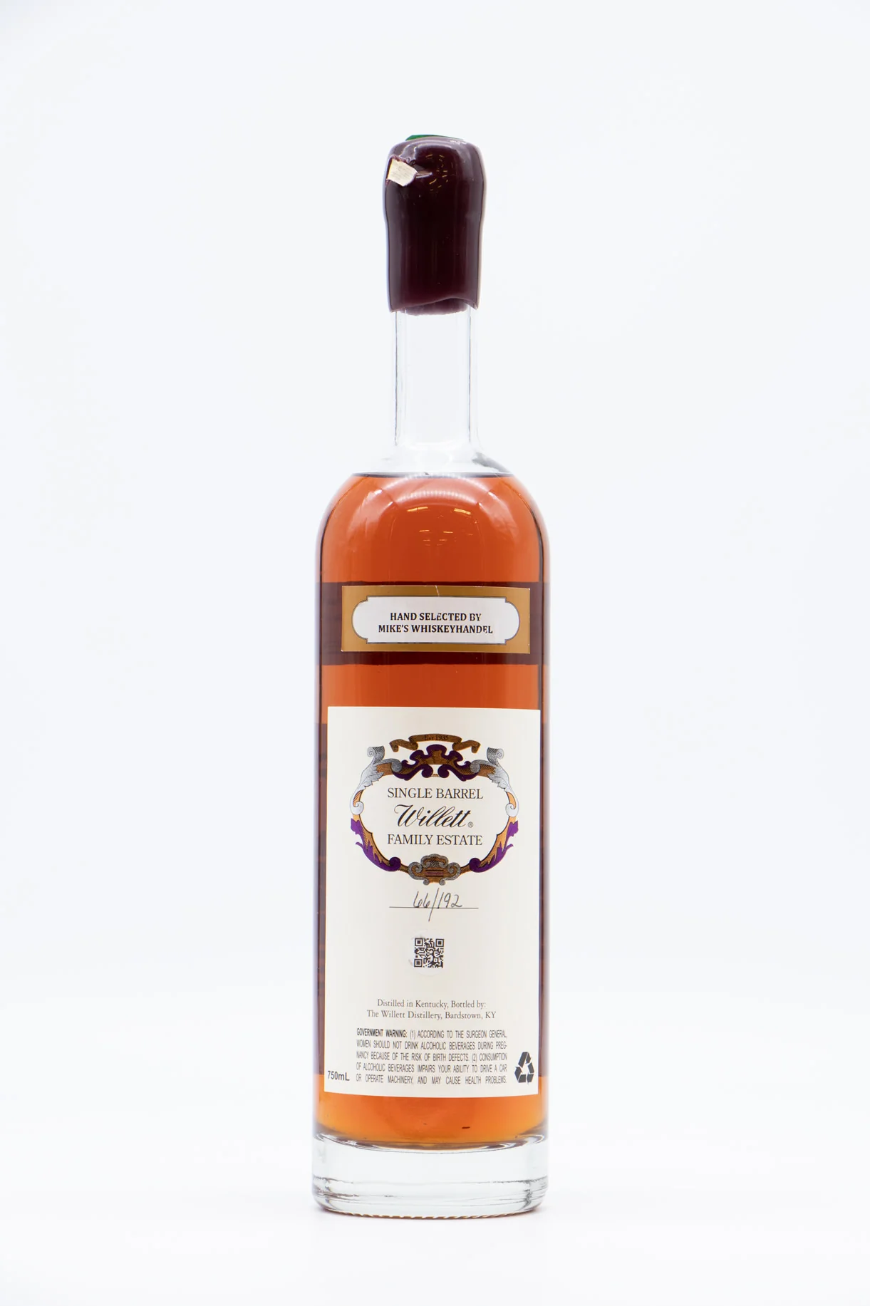 Willett Family Estate 7 Year Single Barrel Bourbon #1446 Mike's WhiskeyHandel / Maroon Wax - Image 2