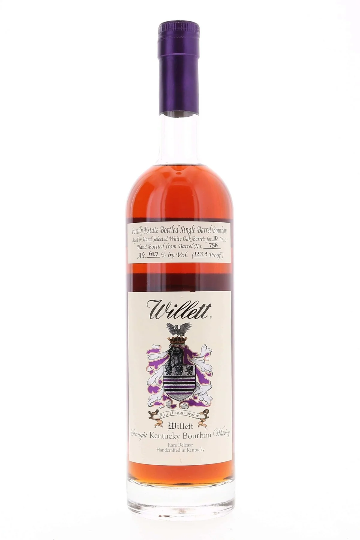 Willett Family Estate Single Barrel Bourbon 10 year #758 123.4 Proof Richard Serrano Selection for L'eft Bank Wine Company