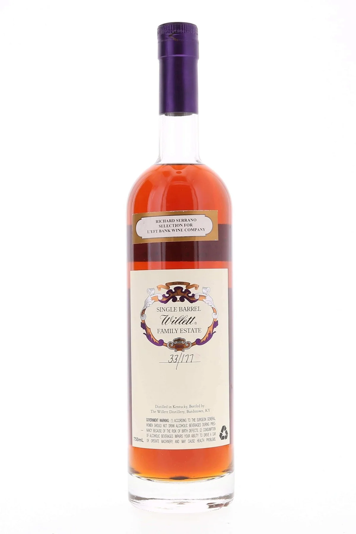 Willett Family Estate Single Barrel Bourbon 10 year #758 123.4 Proof Richard Serrano Selection for L'eft Bank Wine Company - Image 2