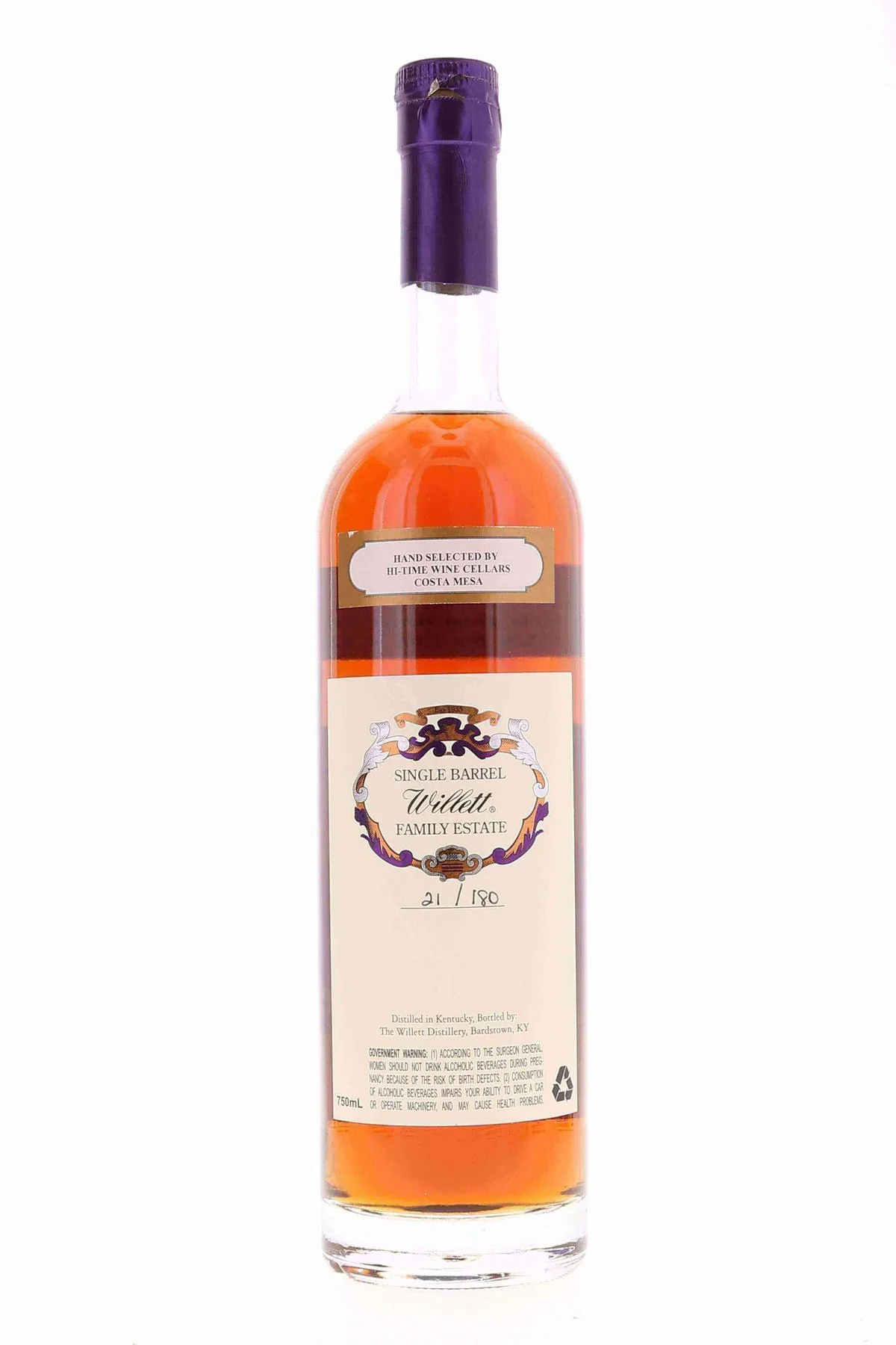 Willett Family Estate Single Barrel Bourbon 11 year #298 115.2 Proof Hi Time Wine Cellars Selection - Image 2