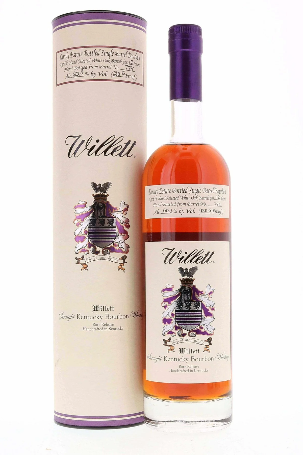 Willett Family Estate Single Barrel Bourbon 12 year #774 120.6 Proof [Original Tube]