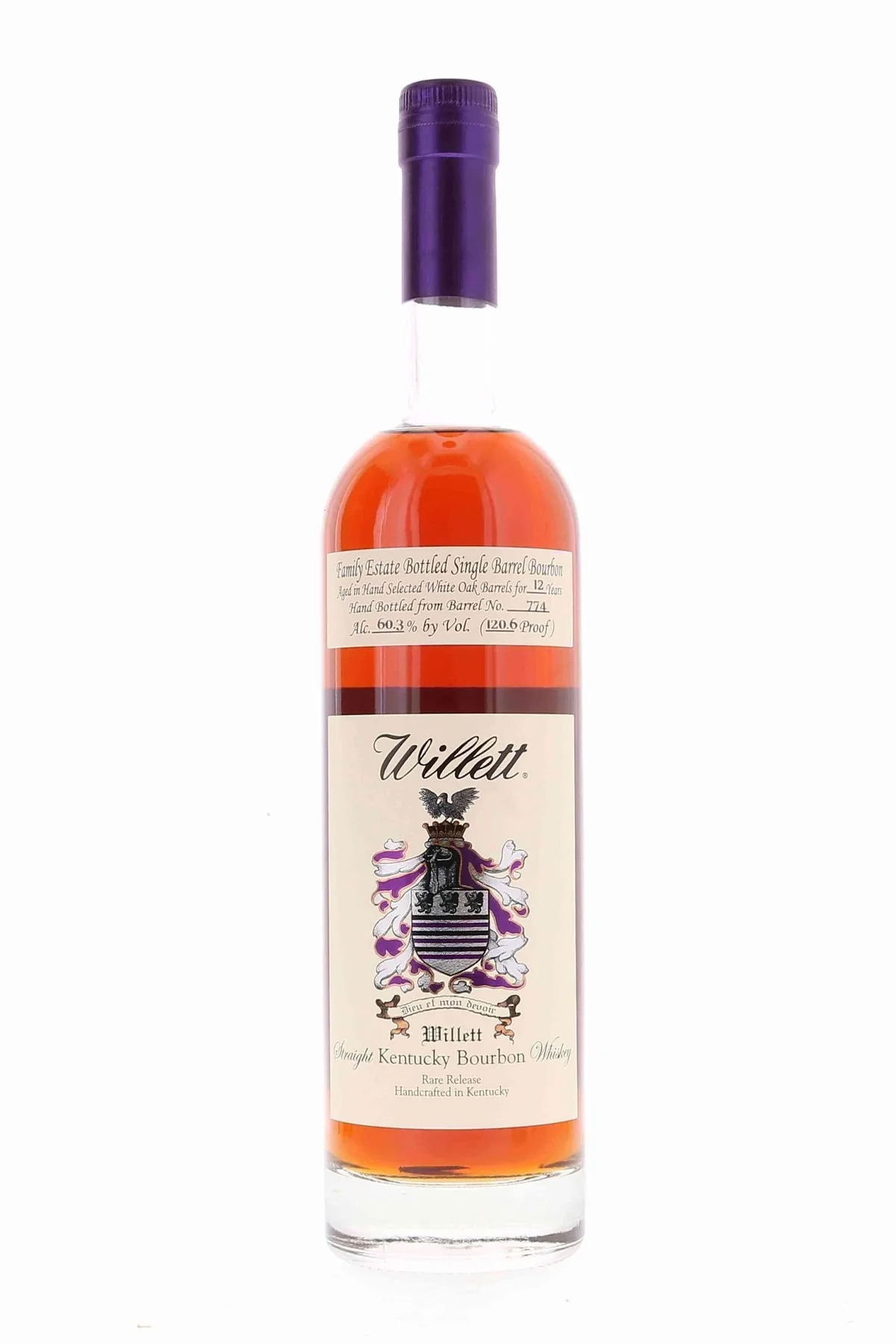 Willett Family Estate Single Barrel Bourbon 12 year #774 120.6 Proof [Original Tube] - Image 2