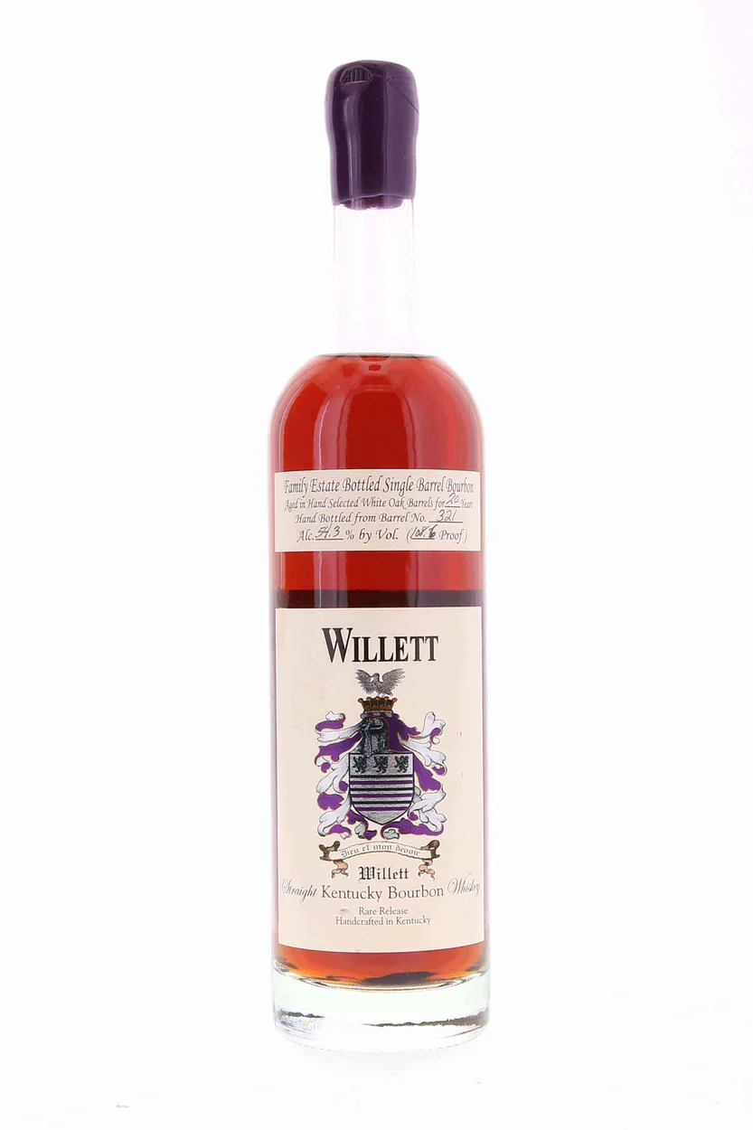 Willett Family Estate Single Barrel Bourbon 20 year #321 108.6 Proof / Block Letter Purple Wax