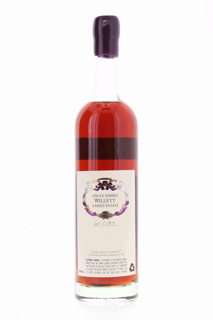 Willett Family Estate Single Barrel Bourbon 20 year #321 108.6 Proof / Block Letter Purple Wax - Image 3