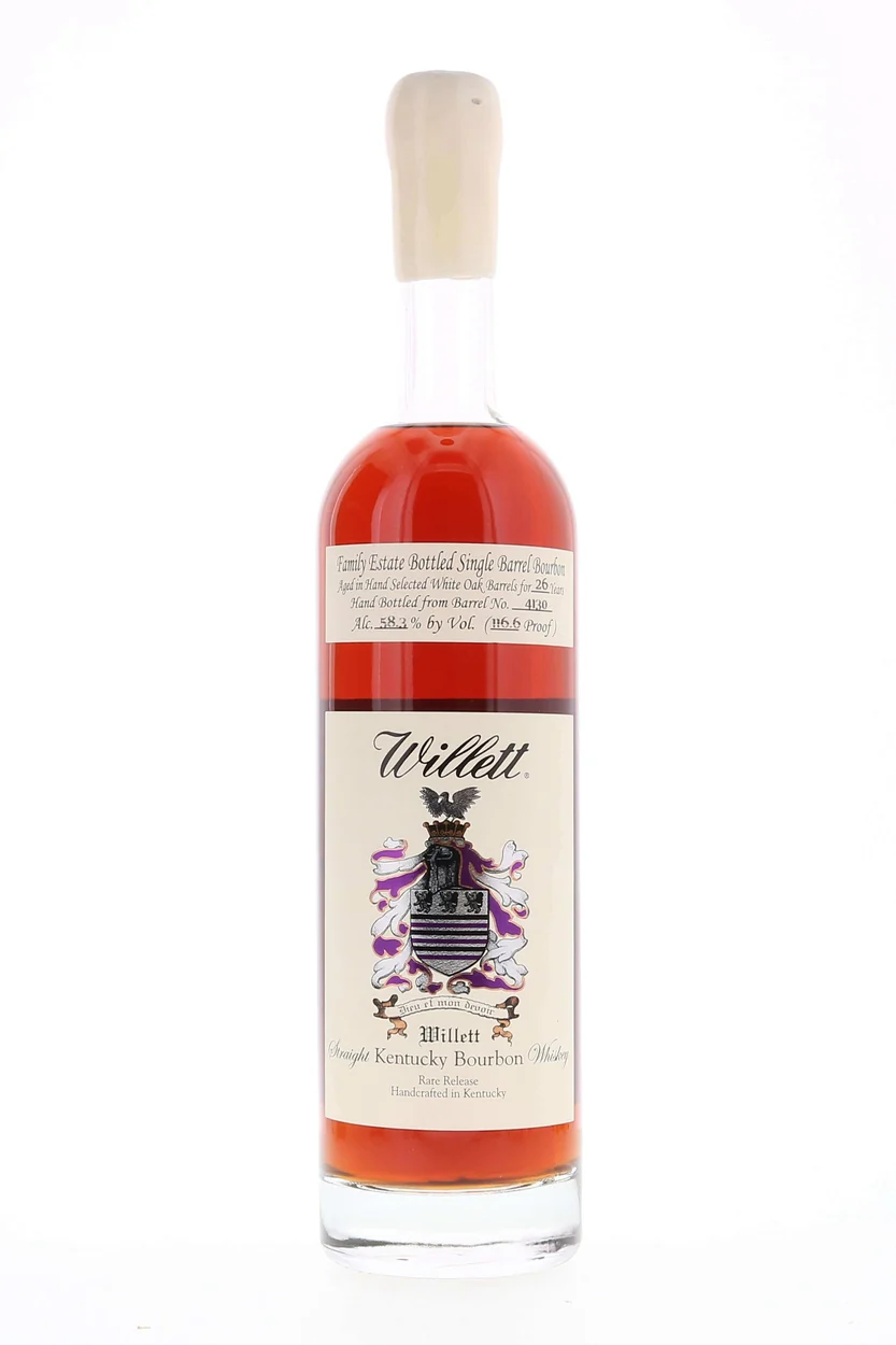 Willett Family Estate Single Barrel Bourbon 26 year #4130 116.6 Proof White Wax