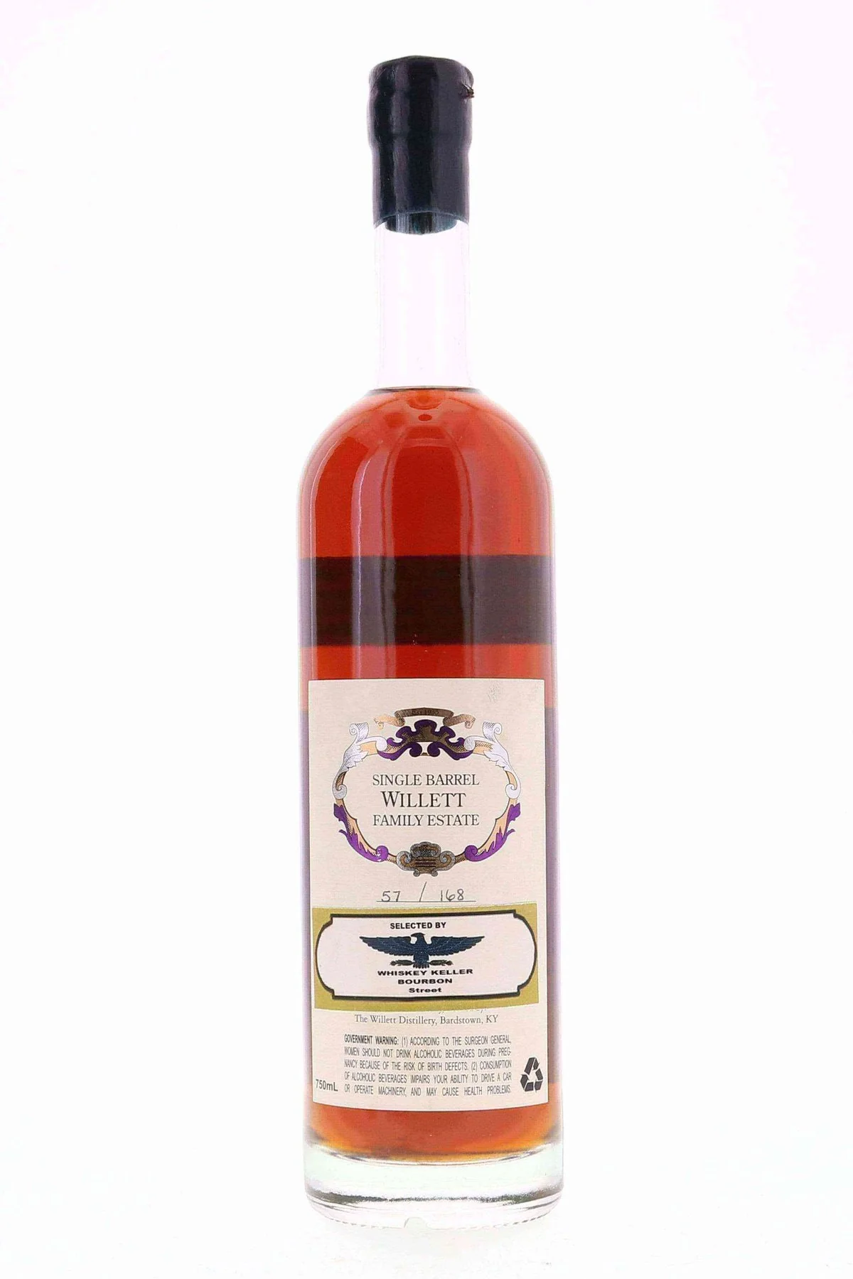 Willett Family Estate Single Barrel Bourbon 4 year #873 122.2 Proof Selected by Mr. Bourbon / Block Letter Black Wax - Image 2