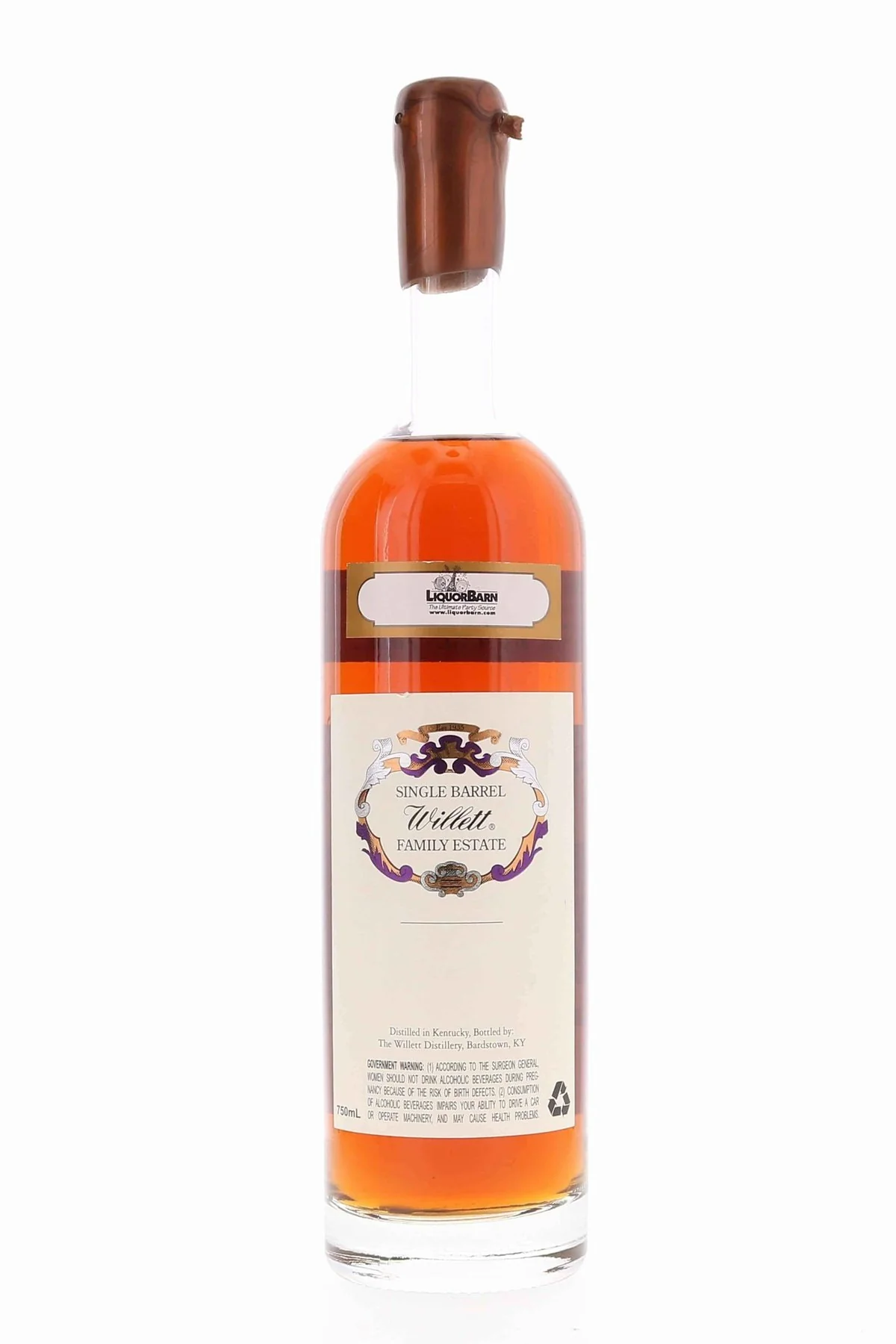 Willett Family Estate Single Barrel Bourbon 7 year #730 119.2 Proof Gold Wax Liquor Barn Selection - Image 2