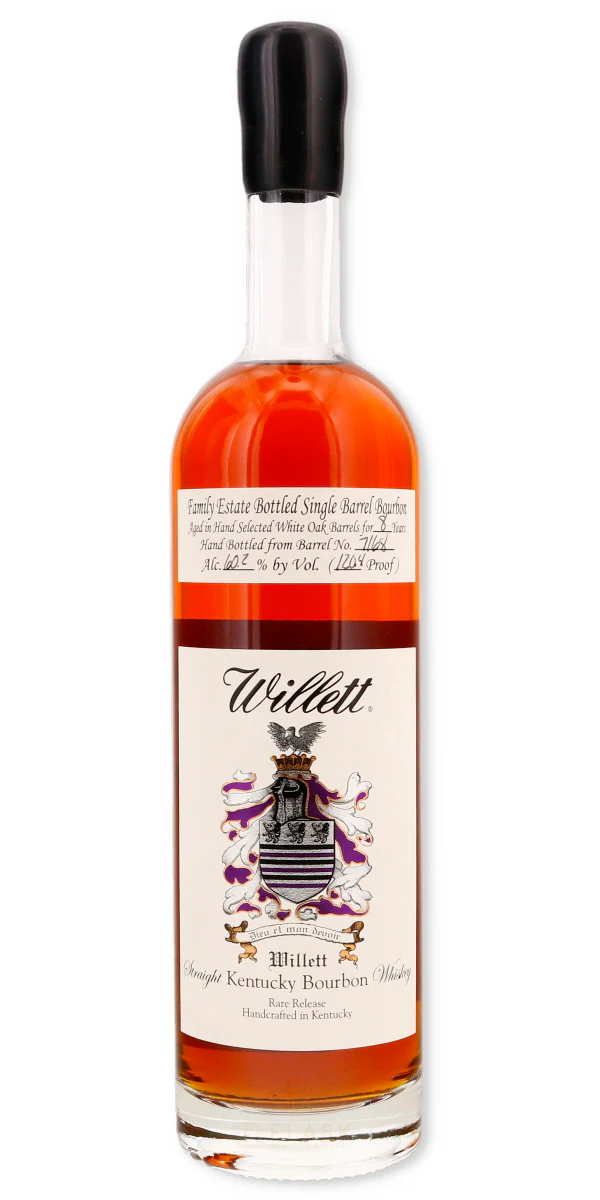 Willett Family Estate 8 Year Old Single Barrel Bourbon #7168 120.4 Proof Black Wax